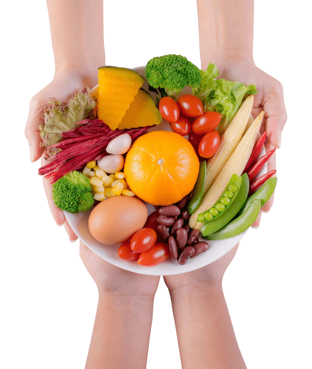 hands with vegetables tiny